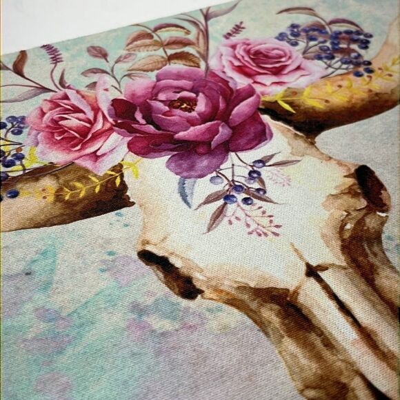 Cow Skull Watercolor Floral Computer Laptop Mouse Pad New Custom Made OOAK - Picture 3 of 4